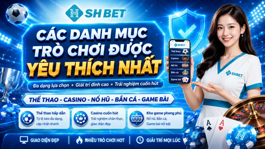 SHBET – Link Đăng Ký SHBET Chính Thức Truy Cập Nhanh 2026 4 Các danh mục trò chơi được yêu thích nhất